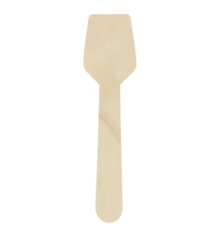 Houten ijs lepel 9,5cm (100 stuks) Houten ijs lepel 9,5cm (100 stuks)