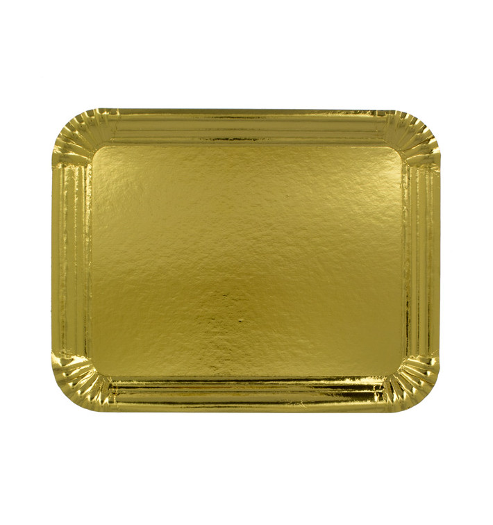 Papieren dienblad Rechthoekige vorm goud 22x28cm (100 stuks) Papieren dienblad Rechthoekige vorm goud 22x28cm (100 stuks)