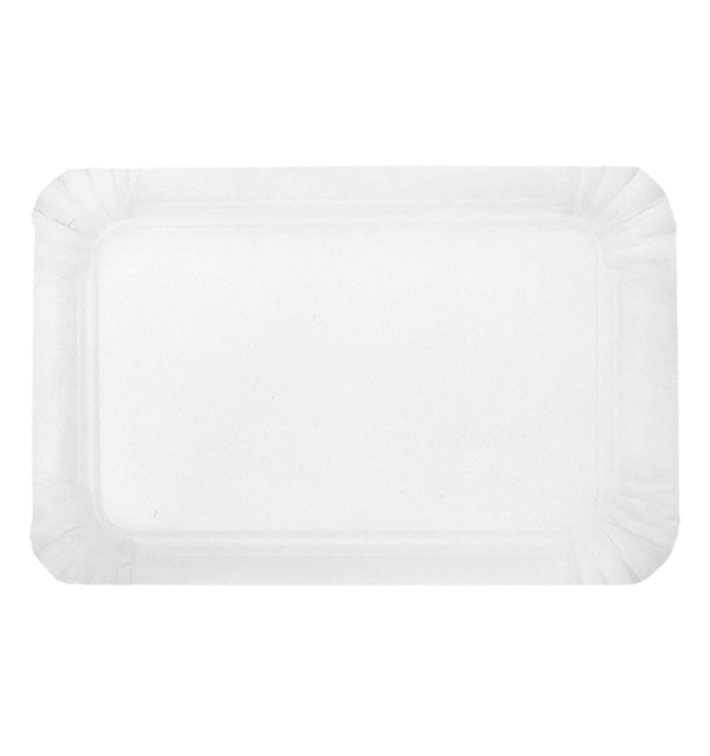Papieren dienblad Rechthoekige vorm wit 14x21 cm (100 stuks) Papieren dienblad Rechthoekige vorm wit 14x21 cm (100 stuks)
