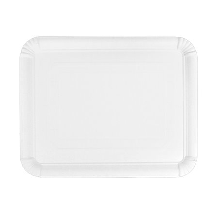 Papieren dienblad Rechthoekige vorm wit 22x28cm (100 stuks) 