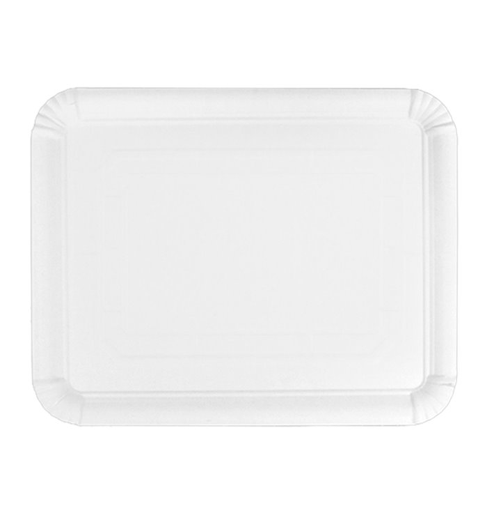 Papieren dienblad Rechthoekige vorm wit 22x28 cm (600 stuks) Papieren dienblad Rechthoekige vorm wit 22x28 cm (600 stuks)