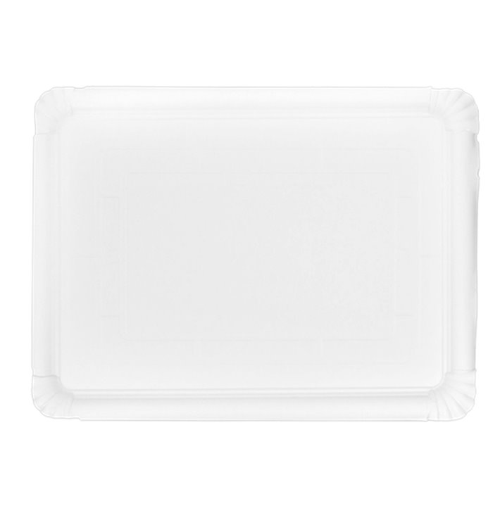 Papieren dienblad Rechthoekige vorm wit 34x42 cm (50 stuks) Papieren dienblad Rechthoekige vorm wit 34x42 cm (50 stuks)