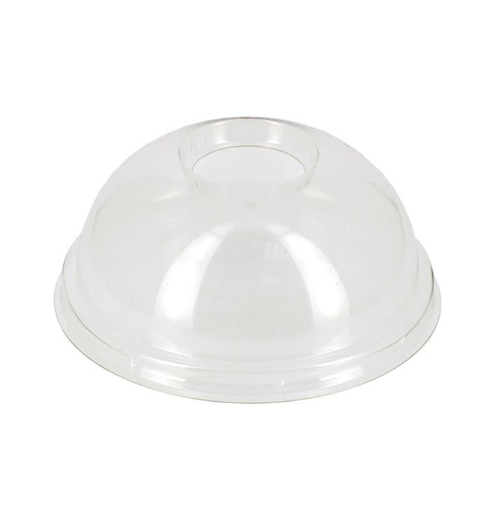 Plastic koepel Deksel met gat Ø9,5cm voor PLA en PET bekers 265, 364, 425 en 550ml (100 stuks) Plastic koepel Deksel met gat Ø9,5cm voor PLA en PET bekers 265, 364, 425 en 550ml (100 stuks)