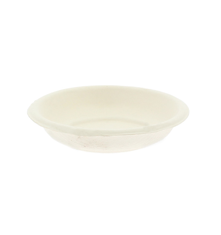 Suikerriet mini bord Rond vormig wit Ø7,5cm (50 stuks) Suikerriet mini bord Rond vormig wit Ø7,5cm (50 stuks)