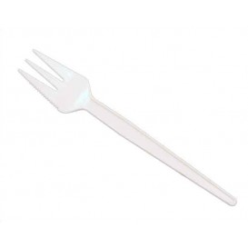 Plastic vork "Sierra" PS wit 13,5cm 