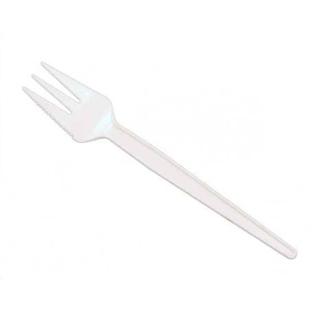 Plastic vork "Sierra" PS wit 13,5cm (1.000 stuks)