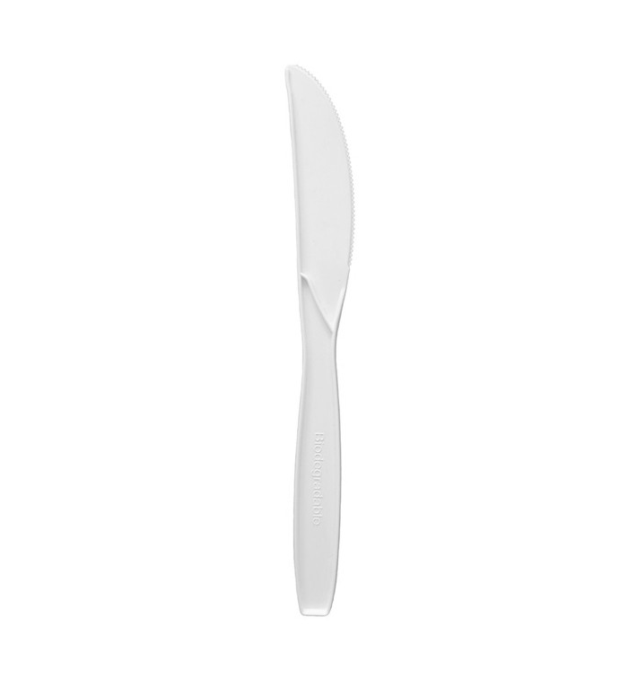 Stof gebaseerd op Maizena mes wit 18cm (1500 stuks) Stof gebaseerd op Maizena mes wit 18cm (1500 stuks)
