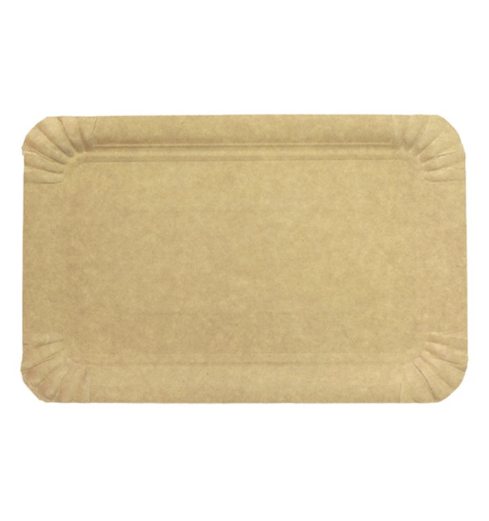 Papieren dienblad Rechthoekige vorm kraft 14x21 cm (100 stuks) Papieren dienblad Rechthoekige vorm kraft 14x21 cm (100 stuks)