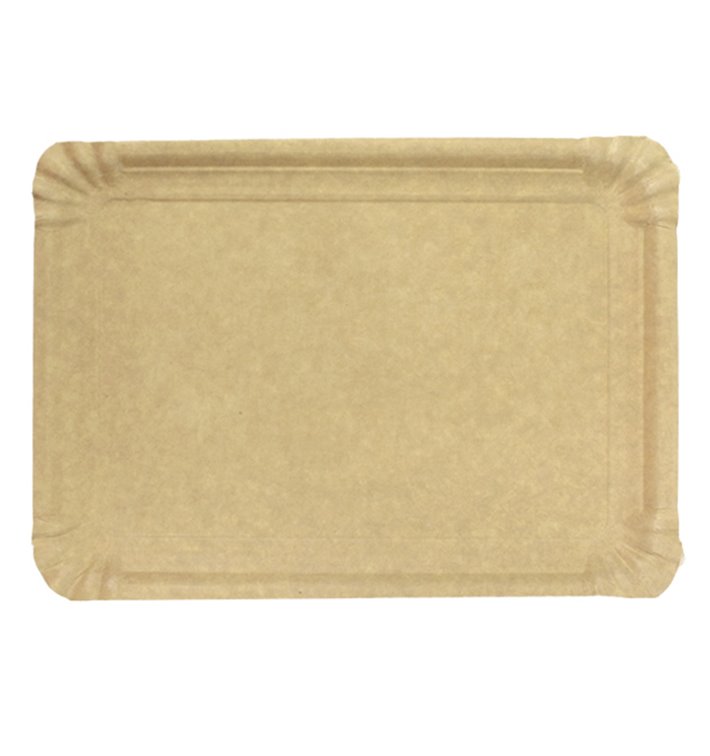 Papieren dienblad Rechthoekige vorm kraft 16x22 cm (100 stuks) Papieren dienblad Rechthoekige vorm kraft 16x22 cm (100 stuks)