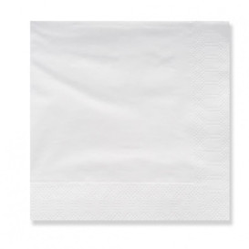 Papieren servet 3 laags witte randen 20x20 (100 stuks)