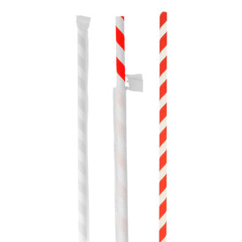 Papieren rechte rietjes verpakt Ø0,6cm 20cm (6000 stuks)
