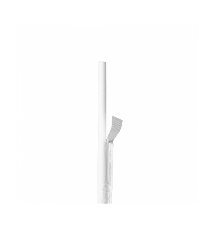Papieren rechte rietjes wit verpakt Ø0,6cm 19,7cm (3000 stuks) Papieren rechte rietjes wit verpakt Ø0,6cm 19,7cm (3000 stuks)