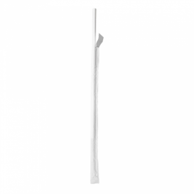 Papieren rechte rietjes wit verpakt Ø0,6cm 19,7cm (3000 stuks)