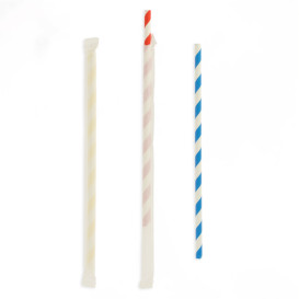 Papieren flexibele rietjes pakket verpakt Ø0,6cm 23cm (6000 stuks)