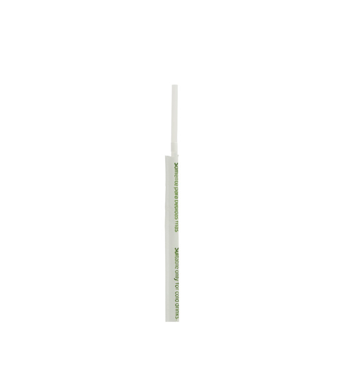 Plastic rietje flexibel PLA verpakt wit Ø0,5cm 21cm (7500 stuks) Plastic rietje flexibel PLA verpakt wit Ø0,5cm 21cm (7500 stuks)