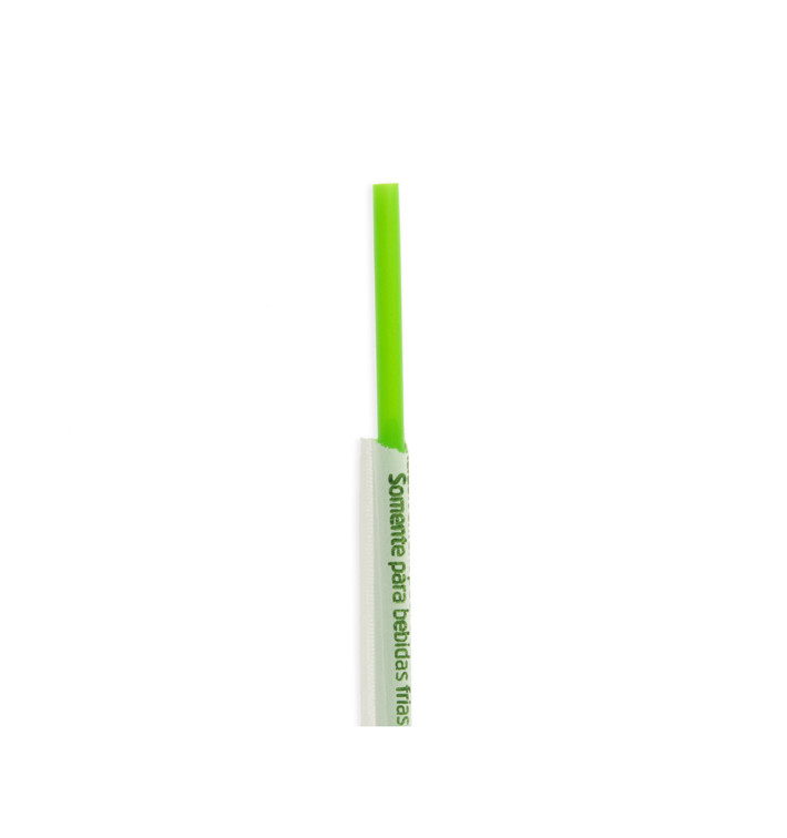 Plastic recht rietje PLA verpakt groen Ø0,6cm 20cm (6500 stuks) Plastic recht rietje PLA verpakt groen Ø0,6cm 20cm (6500 stuks)