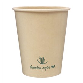 Bamboe Kartonnen Beker Naturel 8Oz/240ml Ø8,0cm (50 Stuks)