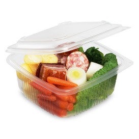 Plastic Container Microwave PP transparant 830ml 15,8x15,5cm (50 stuks) 