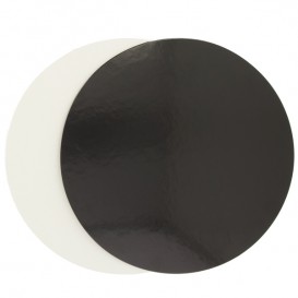 Papieren Cake cirkel zwart en wit 23cm (100 stuks) 