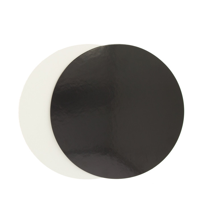 Papieren Cake cirkel zwart en wit 23cm (100 stuks) Papieren Cake cirkel zwart en wit 23cm (100 stuks)