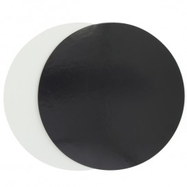 Papieren Cake cirkel zwart en wit 23cm (200 stuks)