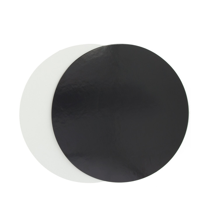 Papieren Cake cirkel zwart en wit 26cm (100 stuks) Papieren Cake cirkel zwart en wit 26cm (100 stuks)