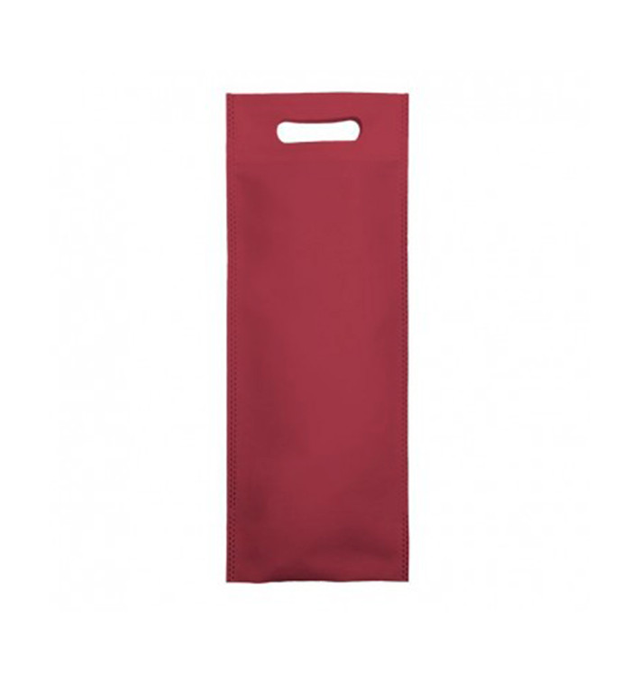 Niet geweven tas met gestanste handgrepen bordeauxrood 17+10x40cm (25 stuks) Niet geweven tas met gestanste handgrepen bordeauxrood 17+10x40cm (25 stuks)