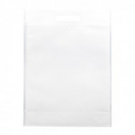 Niet geweven tas met gestanste handgrepen wit 30+10x40cm (25 stuks)