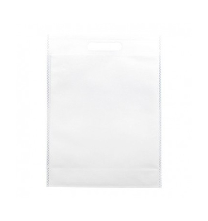 Niet geweven tas met gestanste handgrepen wit 30+10x40cm (25 stuks) Niet geweven tas met gestanste handgrepen wit 30+10x40cm (25 stuks)