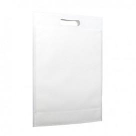 Niet geweven tas met gestanste handgrepen wit 30+10x40cm (25 stuks)