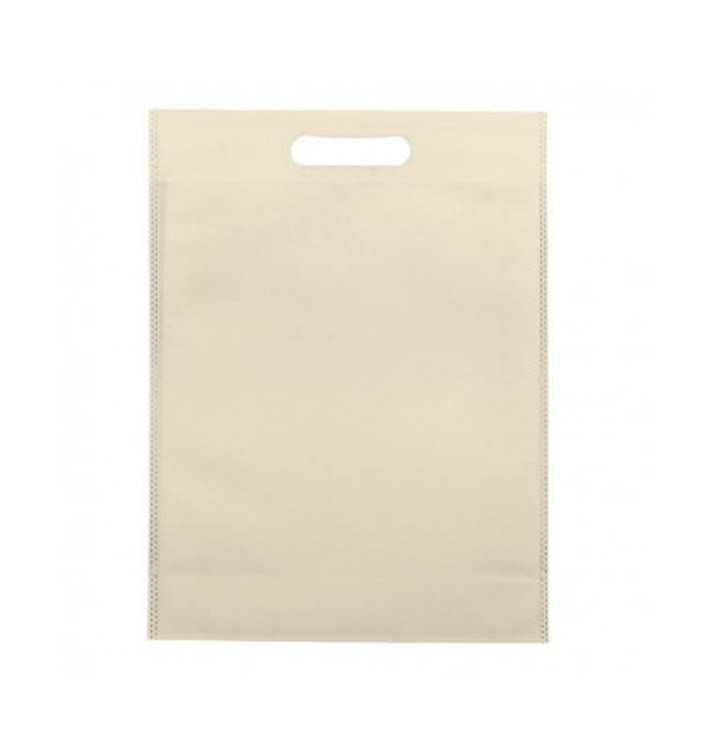 Niet geweven tas met gestanste handgrepen crème 30+10x40cm (25 stuks) Niet geweven tas met gestanste handgrepen crème 30+10x40cm (25 stuks)