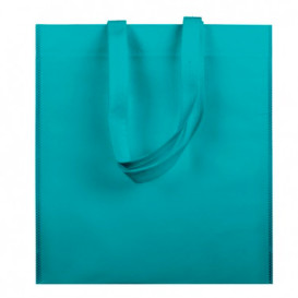 Niet geweven tas met korte hengsels aquamarijn 38x42cm (25 stuks)