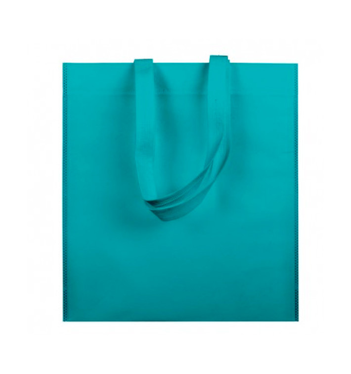 Niet geweven tas met korte hengsels aquamarijn 38x42cm (25 stuks) Niet geweven tas met korte hengsels aquamarijn 38x42cm (25 stuks)