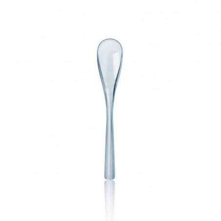 Plastic PS thee lepel "Mokkalepel" transparant 10cm (1000 stuks)
