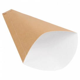 Papieren "Crêpes" kegels kraft 12x2,5x19cm 300g/m2 (100 stuks)