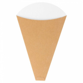 Papieren "Crêpes" kegels kraft 12x2,5x19cm 300g/m2 (100 stuks)