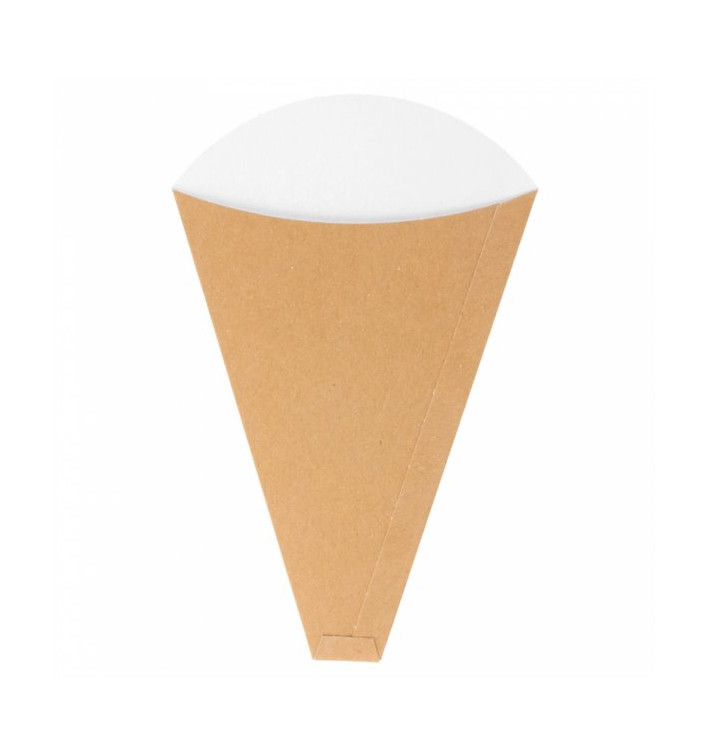 Papieren "Crêpes" kegels kraft 12x2,5x19cm 300g/m2 (100 stuks) Papieren "Crêpes" kegels kraft 12x2,5x19cm 300g/m2 (100 stuks)