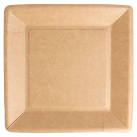 Papieren bord Biocoated Natual Vierkant 18cm (20 stuks) 