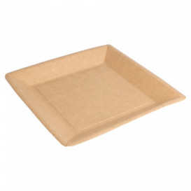 Papieren bord Biocoated Natual Vierkant 18cm (20 stuks) 