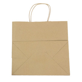Papieren zak met handgrepen kraft bruin 100g 30+18x29cm (25 stuks) 