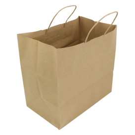 Papieren zak met handgrepen kraft bruin 100g 30+18x29cm (200 stuks)