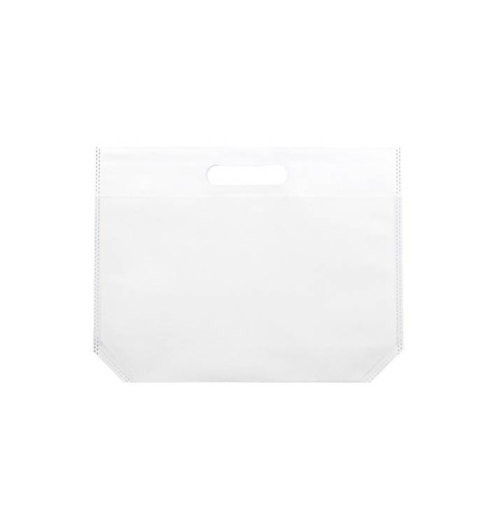 Niet geweven tas met gestanste handgrepen wit 34+8x26cm (25 stuks) Niet geweven tas met gestanste handgrepen wit 34+8x26cm (25 stuks)