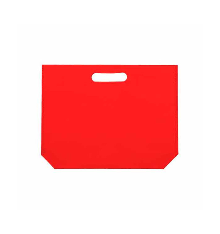 Niet geweven tas met gestanste handgrepen rood 34+8x26cm (200 stuks) Niet geweven tas met gestanste handgrepen rood 34+8x26cm (200 stuks)
