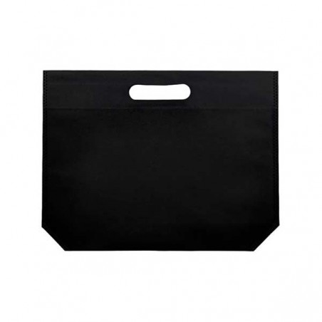 Niet geweven tas met gestanste handgrepen zwart 34+8x26cm (25 stuks)