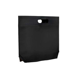 Niet geweven tas met gestanste handgrepen zwart 34+8x26cm (25 stuks)