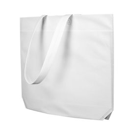 Niet geweven tas met lange hengsels wit 48+10x35cm (200 stuks)