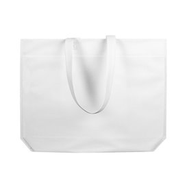 Niet geweven tas met lange hengsels wit 48+10x35cm (200 stuks)