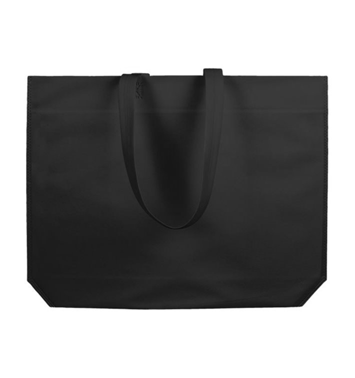 Niet geweven tas met lange hengsels zwart 48+10x35cm (25 stuks) Niet geweven tas met lange hengsels zwart 48+10x35cm (25 stuks)