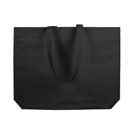 Niet geweven tas met lange hengsels zwart 48+10x35cm (200 stuks)