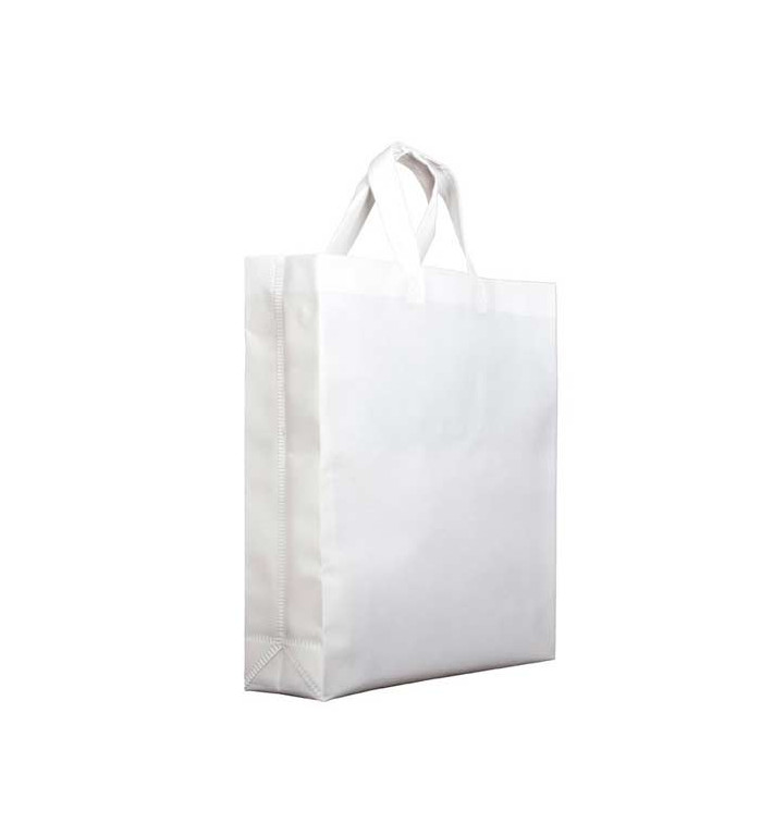 Niet geweven PREMIUM tas met korte hengsels wit 25+10x30cm (25 stuks) Niet geweven PREMIUM tas met korte hengsels wit 25+10x30cm (25 stuks)